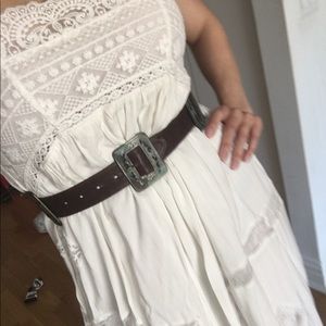 Leather and hardware boho belt - one of a kind!!